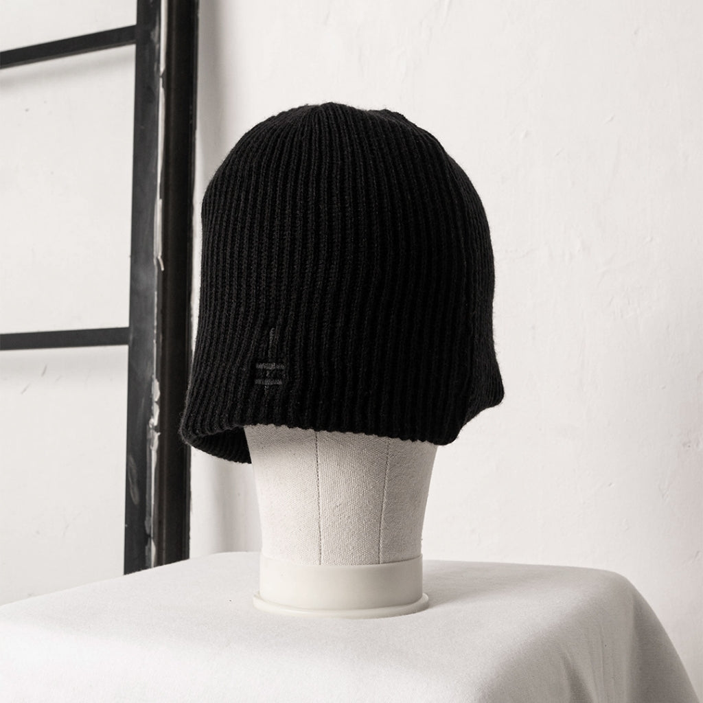 Denimitup Knit Beanie H Logo - Black on Black - Beanie