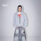 Denimitup Trilogo Double Zip - Light Grey - Hoodie