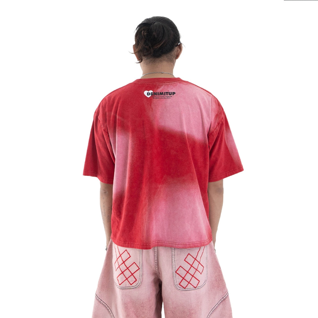 Loving Trilogo Denimitup Washed - Cloudy Red Tee - Tshirt