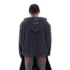 Denimitup Trilogo Knit Double Zip - Dark Grey - Hoodie