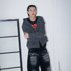 Denimitup Trilogo Knit Double Zip - Dark Grey - Hoodie