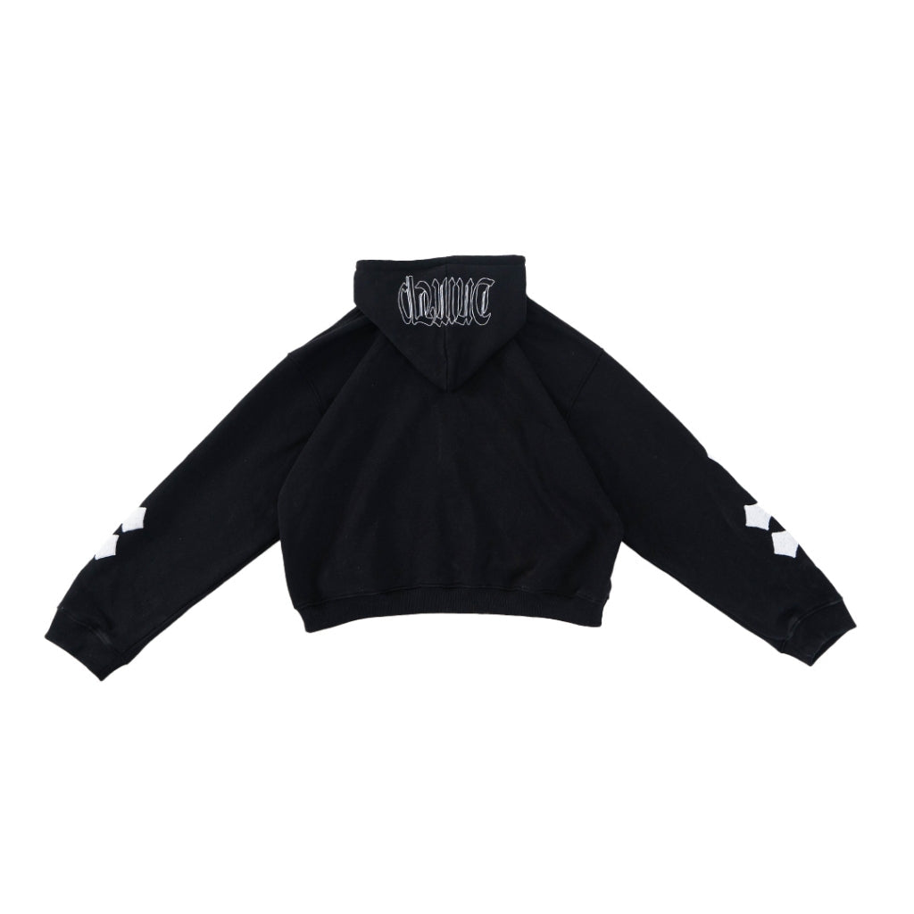 Denimitup H zigzag Double Zip - Jet Black - Hoodie
