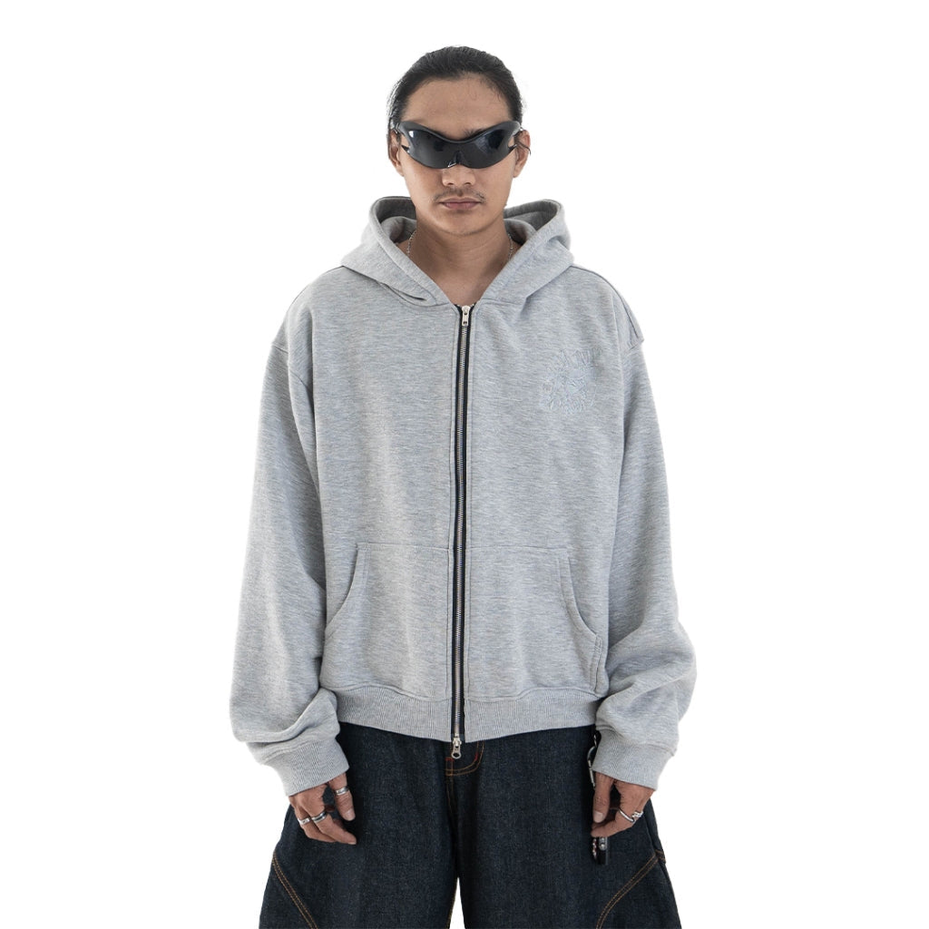 Denimitup Trilogo Double Zip - Light Grey - Hoodie