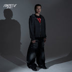 Denimitup Trilogo Knit Double Zip - Dark Grey - Hoodie