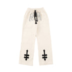 DENIMITUP H zigzag sweat pants - White Bone - Long Pants