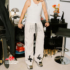 DENIMITUP H zigzag sweat pants - White Bone - Long Pants