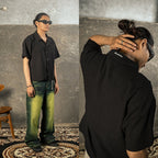 DENIMITUP Linen Crinkle - Black Shirt - Men Shirt
