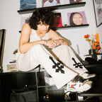 DENIMITUP H zigzag sweat pants - White Bone - Long Pants