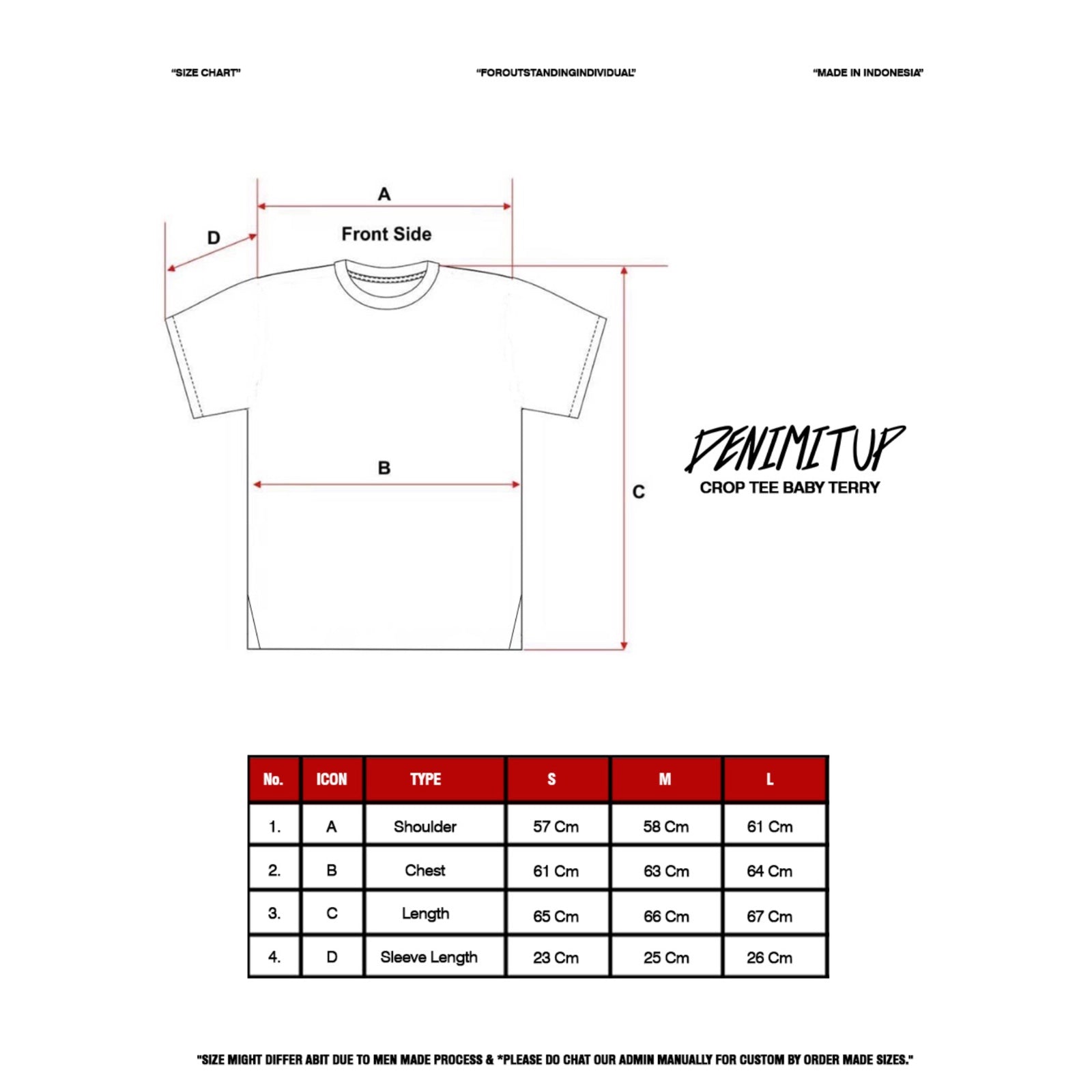 H Embroidered Denimitup Baby Terry - Black - T-Shirt